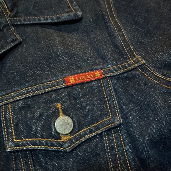 Vintage Lucky Brand Jean Jacket by Gene Montesano trucker tomboy style sz Large - Picture 3 of 12